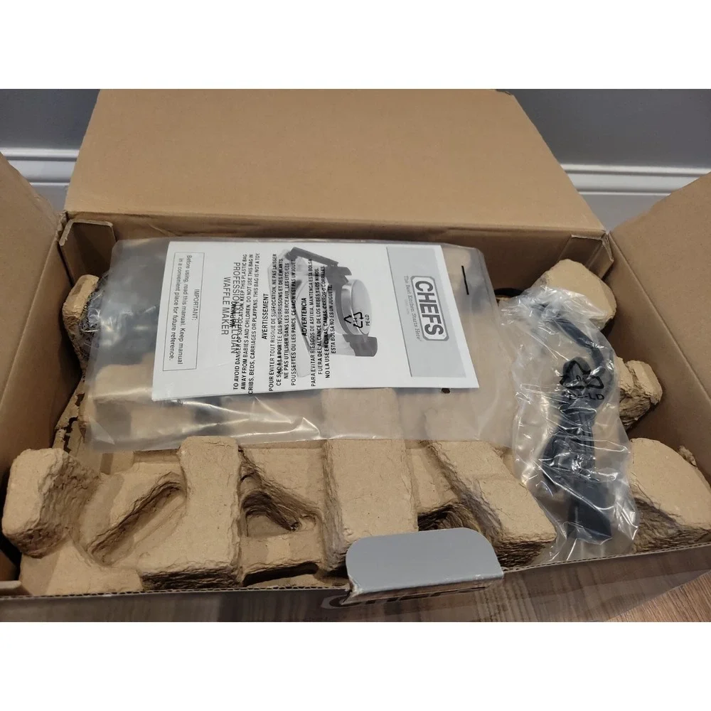 Chefs Professional Belgian Waffle Maker - New